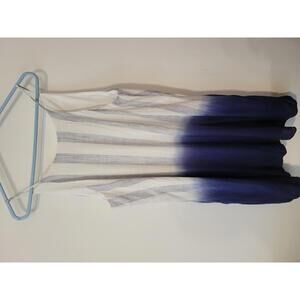 KLD Elegant Striped Midi Dress with Ombre Effect